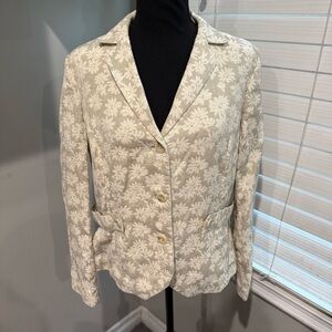 Sigrid‎ Olsen Floral Cream Women's Blazer